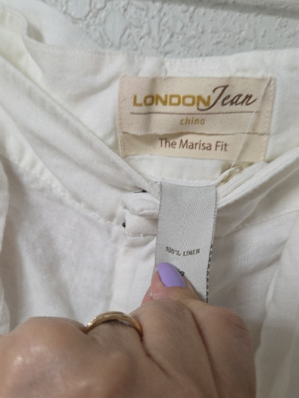 White Linen Wide Leg Pants Size 12 High Waist Tie Front Summer Resort Casual - Picture 2 of 5